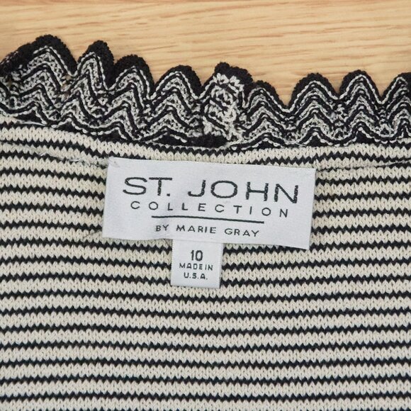 St John Collection by Marie Gray Wool Blend Knit Open Front Cardigan, Size 10 - Picture 3 of 10